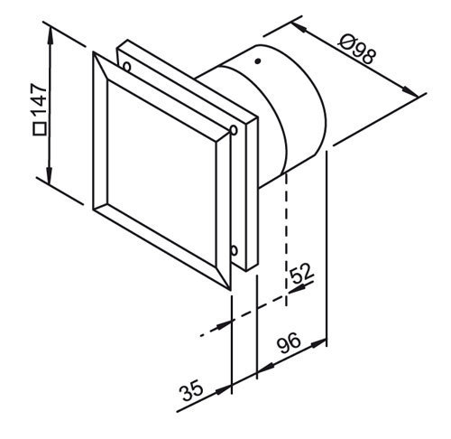 Вентилятор накладной Helios MiniVent M1/100 F (таймер, датчик влажности) d100
