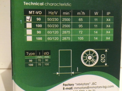 Канальный вентилятор MMotors JSC МТ-ВО 90